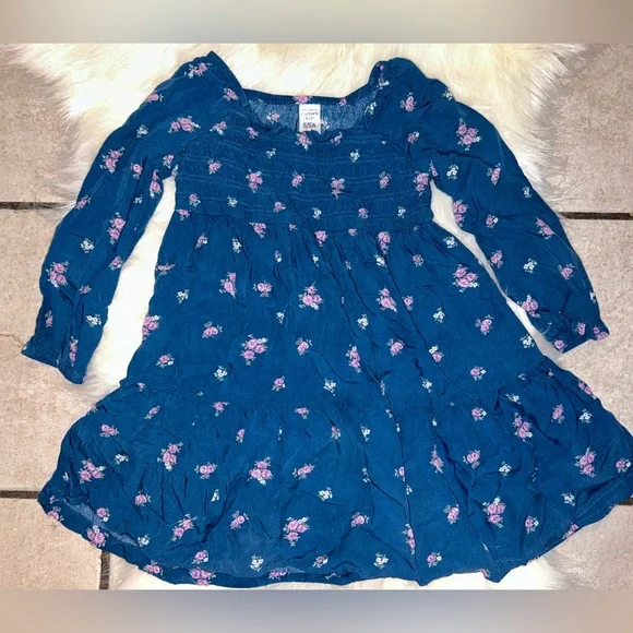 knee length dresses for ladies Grazing Horse Long Sleeve Fringe Dress Toddler (2T-5T) 2T main image 0